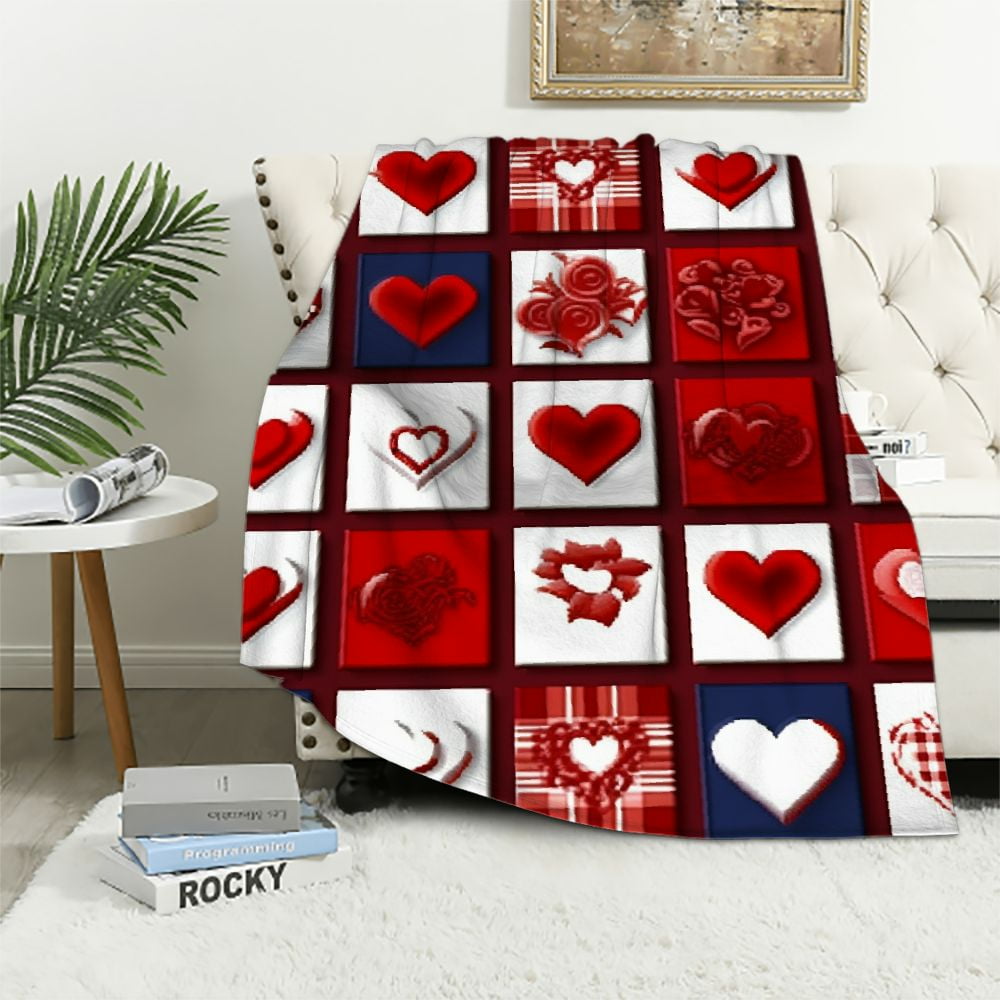 EastSmooth Happy Valentines Day Decorative Throw Blanket Wedding