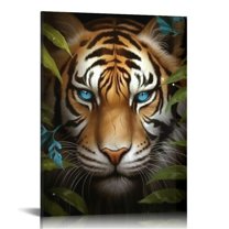 EastSmooth Jungle Animal Canvas Wall Art Abstract  Tiger  Wildlife Picture for Bedroom Modern Home Decor Stretched and Framed Ready to Hang