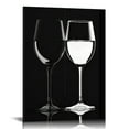thumbnail image 1 of EastSmooth Kitchen Wall Art Wine Glass Black and White Wall Decor for Living Room Dining Room Modern Family Kitchen Bar Pictures Abstract Wine Cup Canvas Artworks Minimalist Paintings Home Decoration, 1 of 5