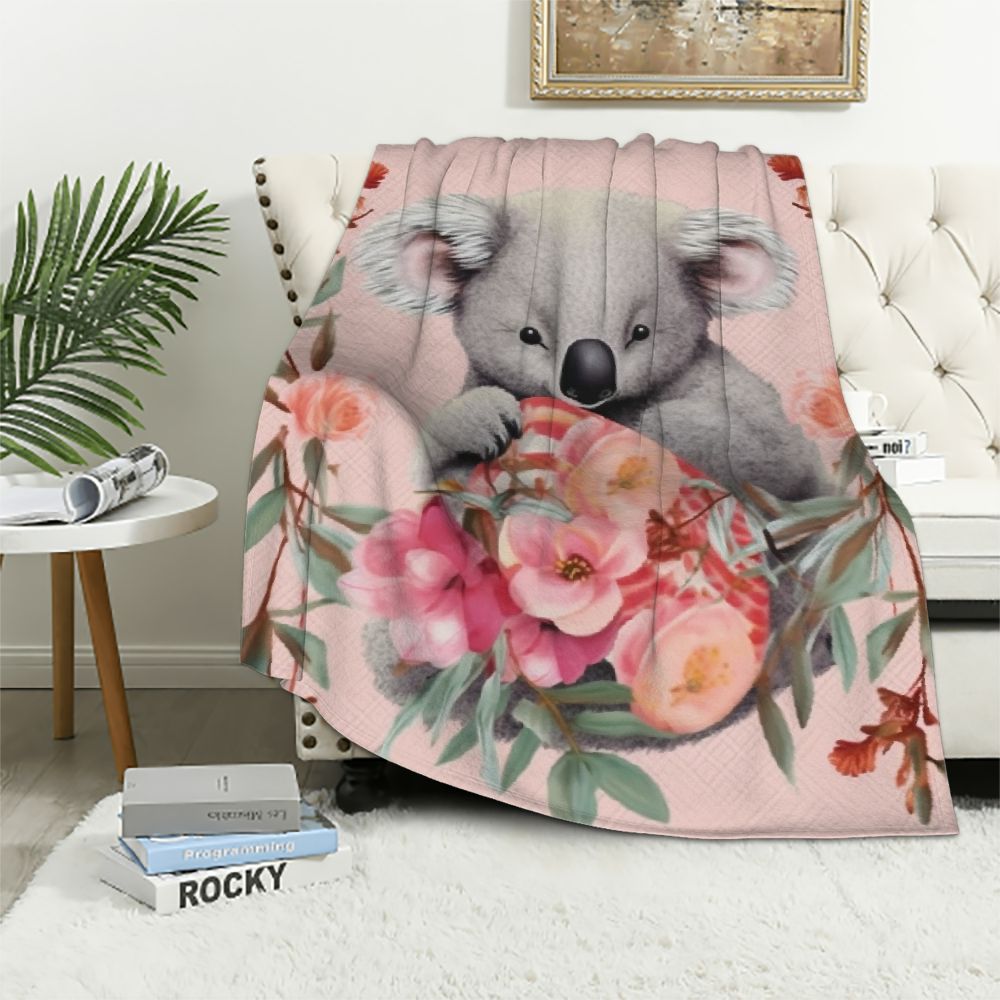 Busy Koala Soft Fluffy Knit Throw Blanket - Fuzzy Cozy Blanket For Couch & Bed (50x60 Inches, Rose Taupe) - View #3