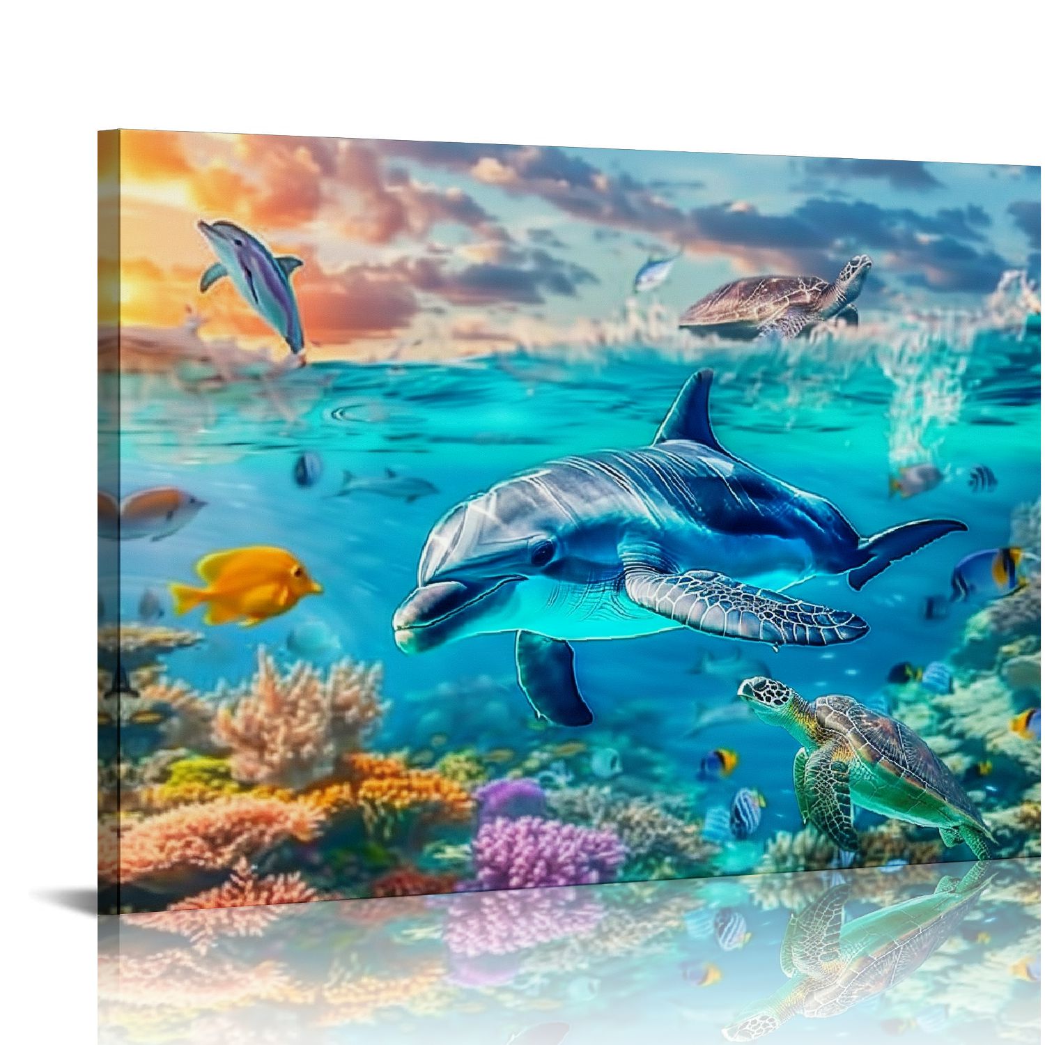 EastSmooth Large Wall Art for Living Room Dolphin Sea Turtle Pictures ...