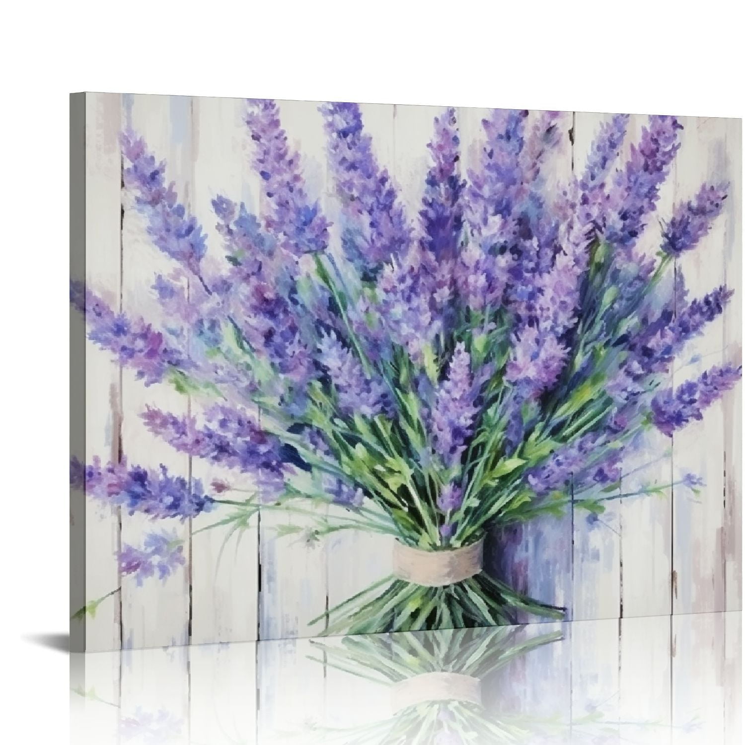 EastSmooth Lavender Wall Art Blue Flowers Watercolor Painting Canvas