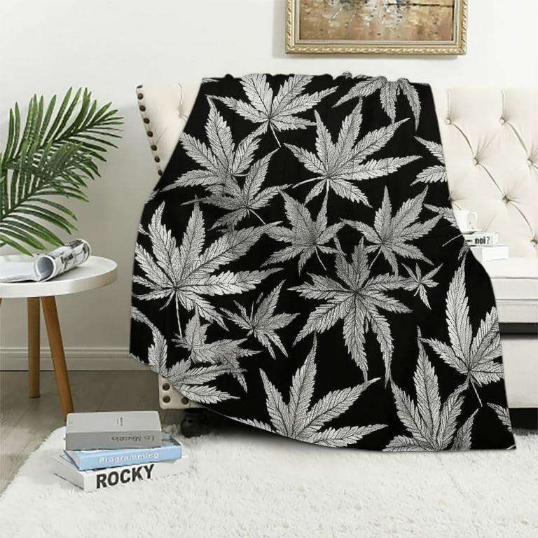 Gold Marijuana Leaf on White Crushed Velvet Blanket, Free Shipping, One Size, Throw Blanket, Extra Soft, Cannabis, Weed hotsell