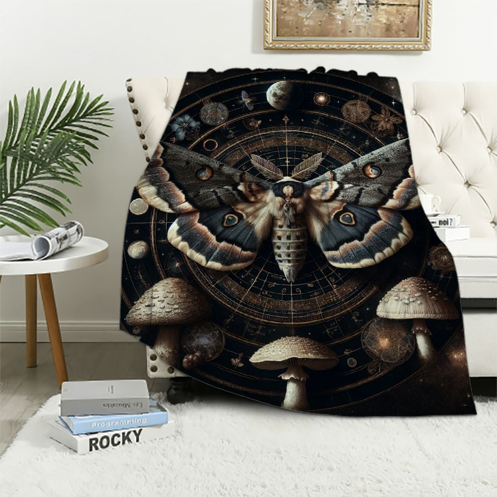 EastSmooth Moth MushrooGift Witchy Mysterious Moon Phase Goth Night ...