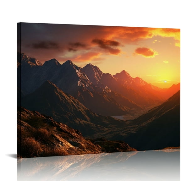 EastSmooth National Park Picture Wall Art Southwest Desert Canvas Painting Large Yosemite Sunset View Wall Decor Framed Ready to Hang