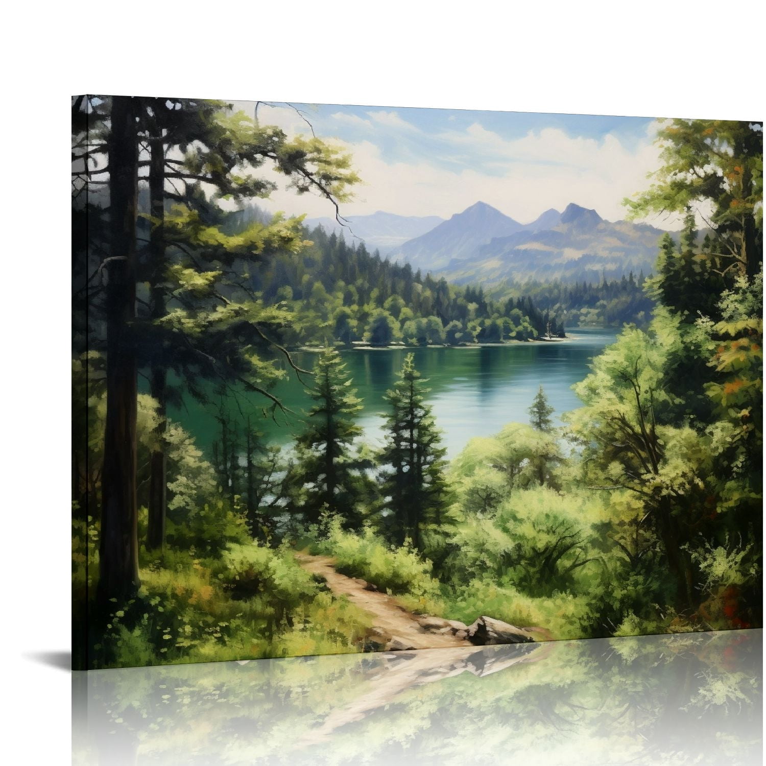 EastSmooth Nature Mountain Canvas Wall Art National Park Painting Lake ...