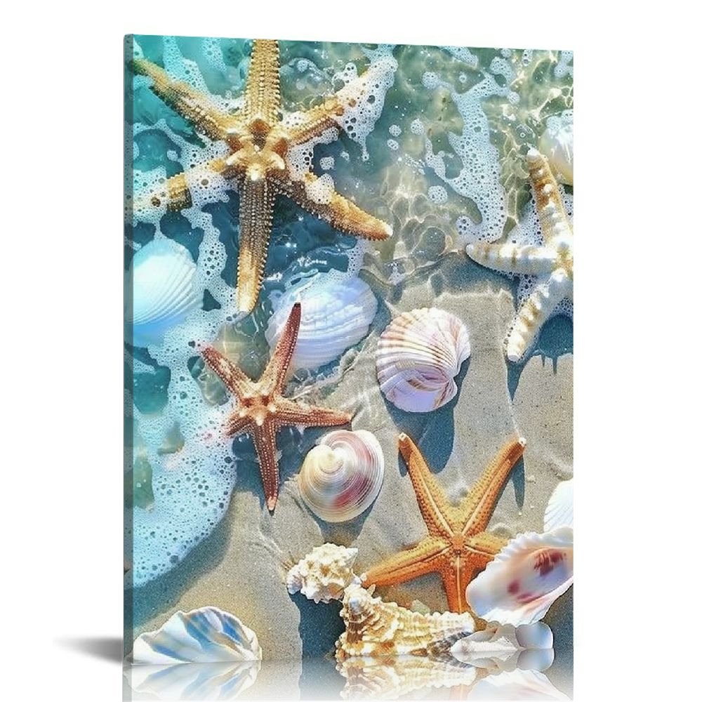 EastSmooth Nautical Beach Wall Art Ocean Starfish Seashell Pictures ...