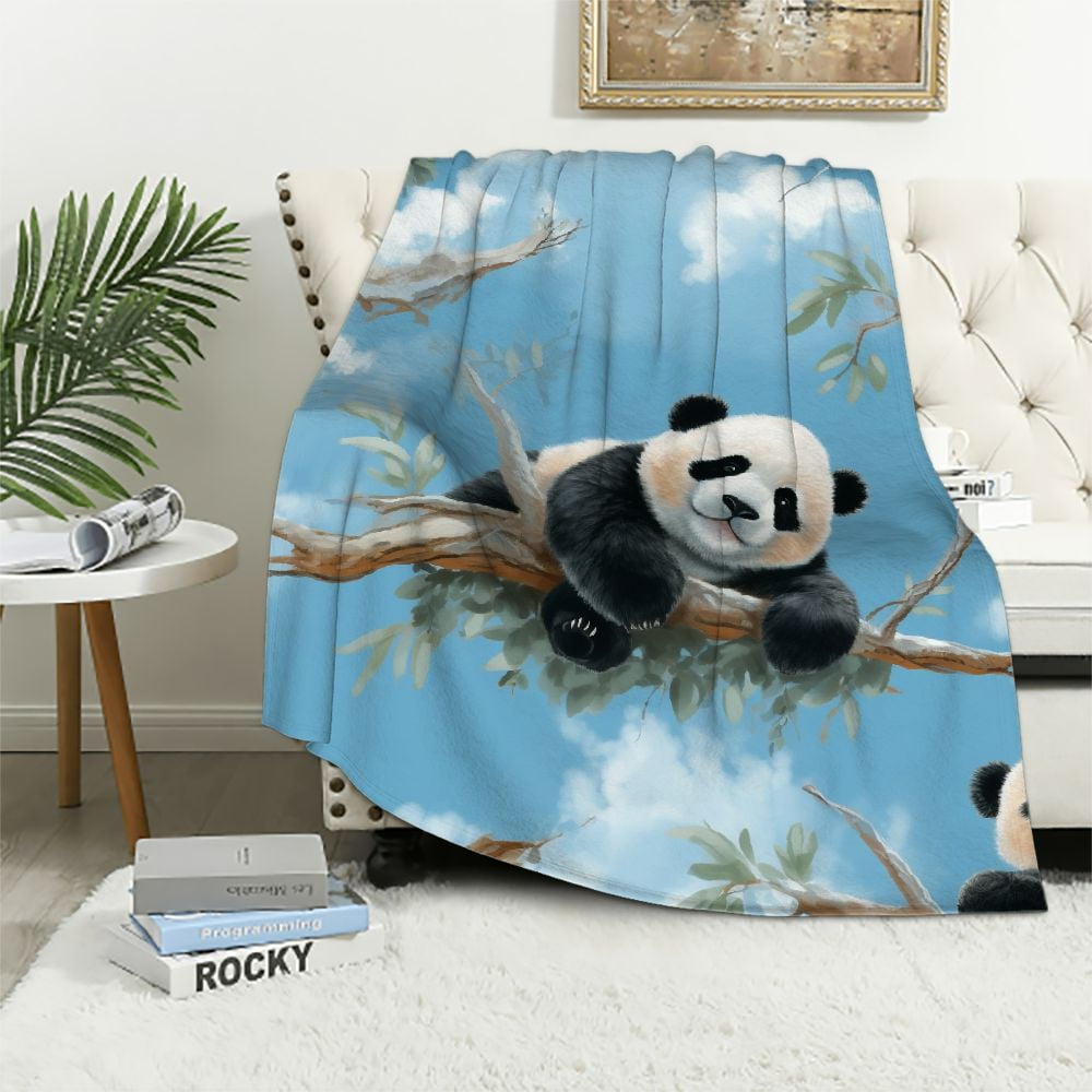 EastSmooth Panda Blanket Throw Blankets Super Soft Fluffy Comfortable