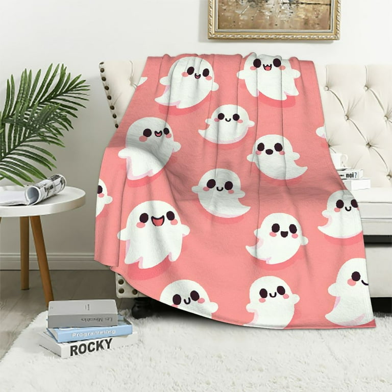 Authentique spooky night Pastel cheapest Pink ghost blanket