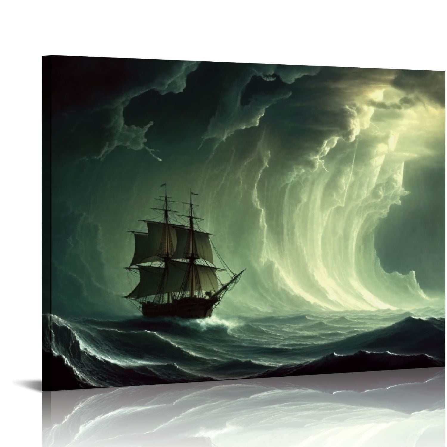 Ship mistic pirat canvas Framed Poster Wall Art Canvas Sport Art Wall Decor Canvas store Print Abstracrtion Art Naval battle bedroom decor