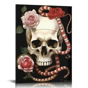 EastSmooth Poster of Wall Art - Gothic Skull Wall Decor - Snake Picture - Glam Print for Room or Home Decoration - Fashion Design - Designer Gifts for Women, Wife, Her, Teens, Girls - Glamour Couture