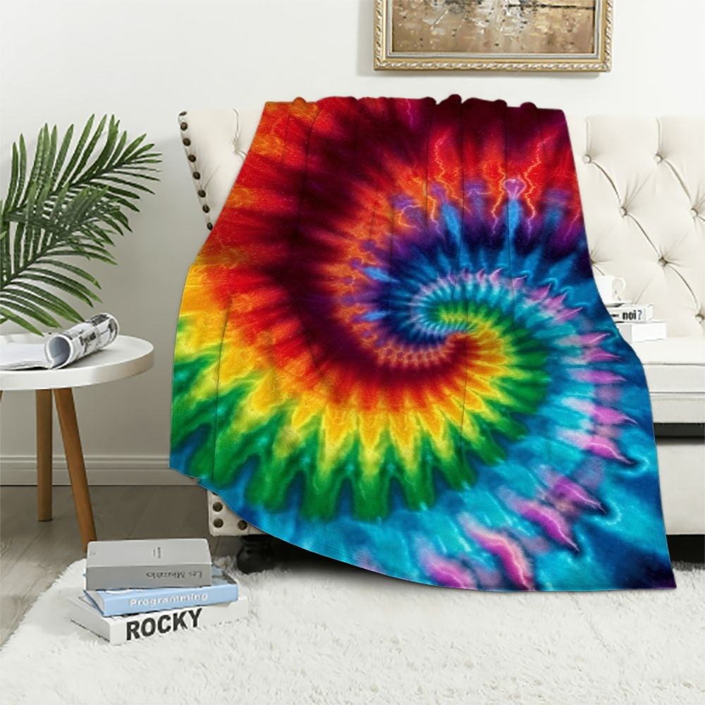 EastSmooth Rainbow Tie Dye Blankets and Throws Spiral Psychedelic