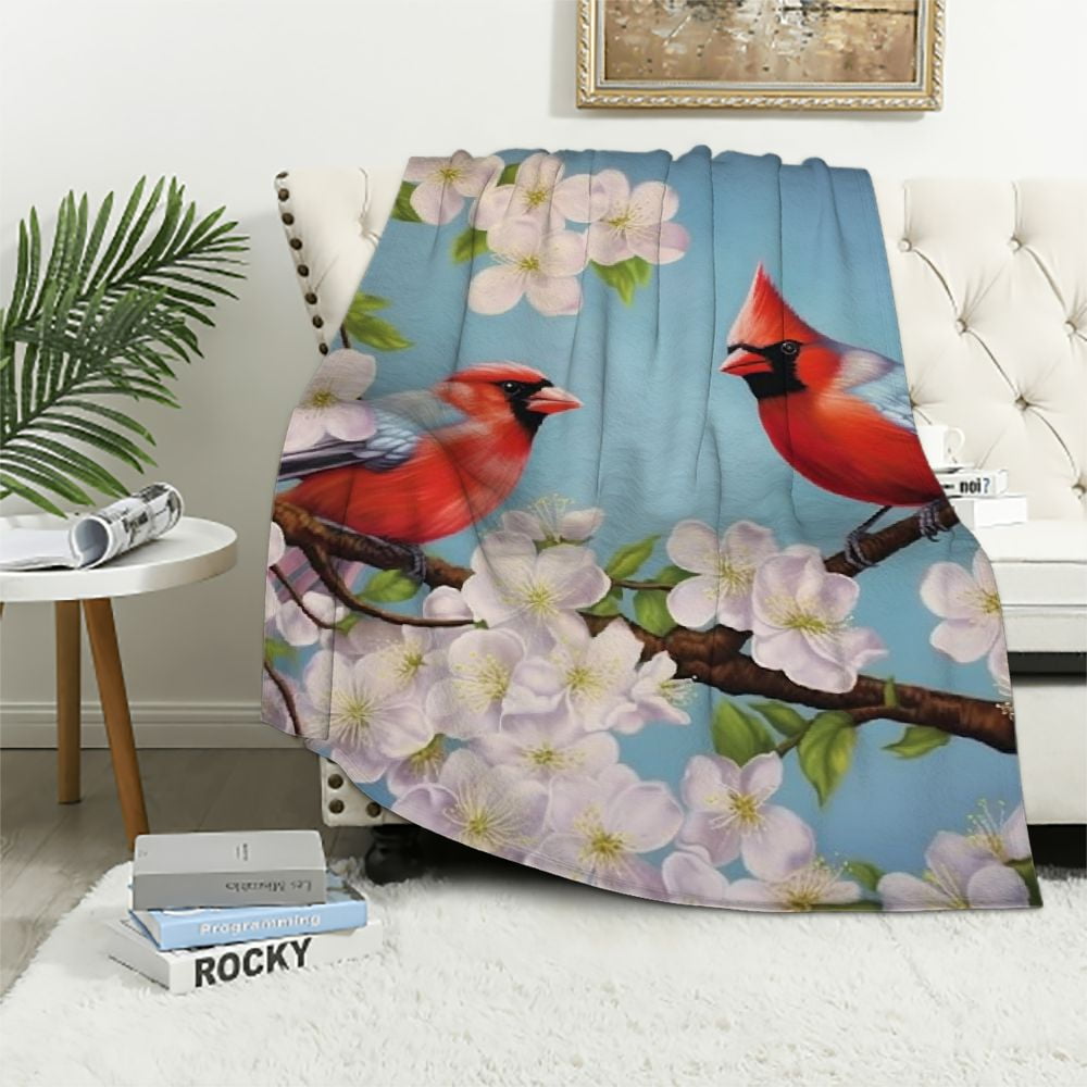 Blankets with cardinal birds shop