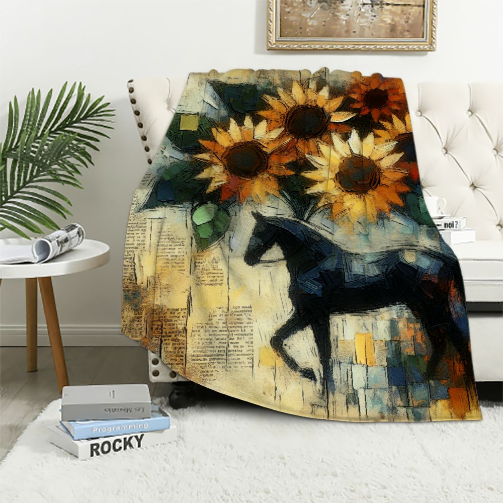 EastSmooth Rustic Farm Animal Throw Blanket for Kids Adults Watercolor