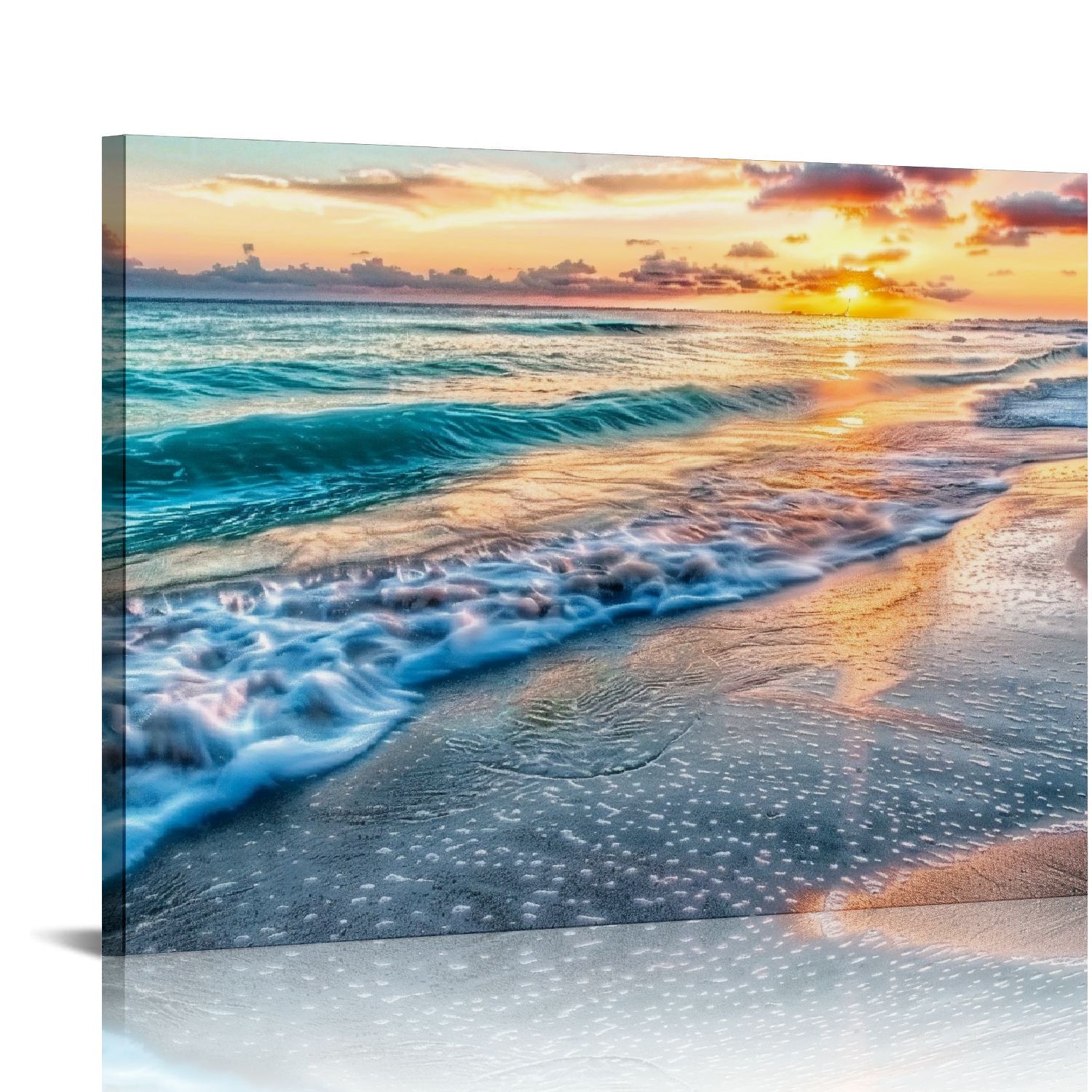 EastSmooth S02250 Canvas Prints Wall Art Beach Sunset Ocean Waves ...