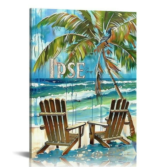 EastSmooth Sea Turtle Palm Tree Bathroom Wall Art Beach Coastal Pictures Ocean Wall Decor Nautical Canvas Prints Beach Decorations Framed Artwork for Bathroom Living Room Bedroom  12x16 in