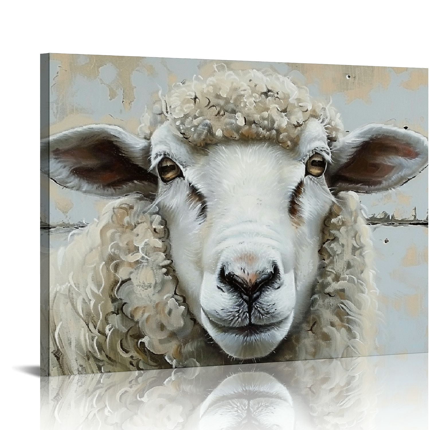 EastSmooth Sheep Canvas Wall Art Rustic Farmhouse Lamb Pictures Print Farm Animal Poster ...