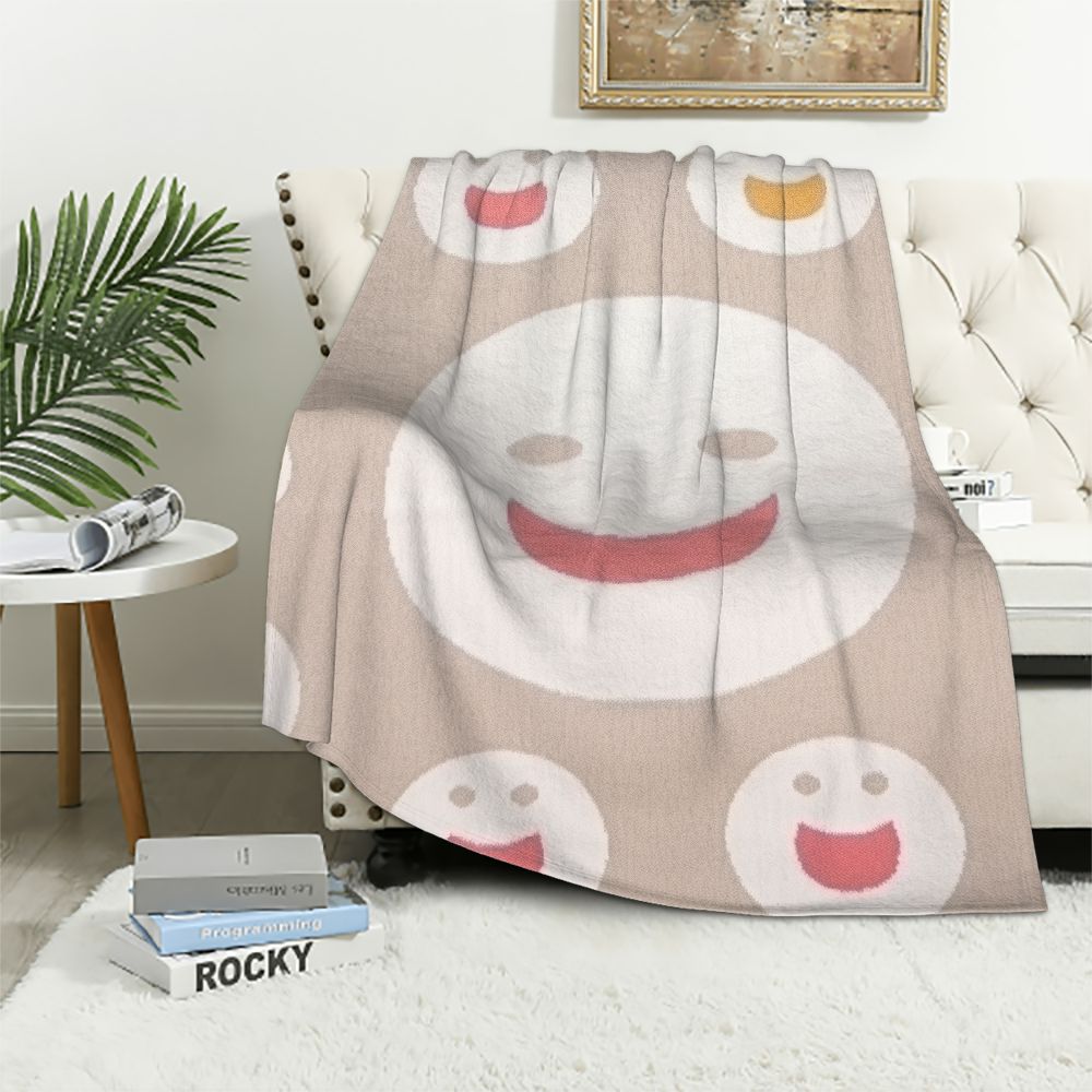 EastSmooth Smiley Face Throw Blanket Unbelievably Soft Reversible The
