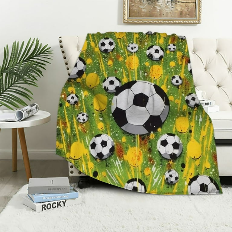 EastSmooth Soccer Throw Blanket Soccer Team Gift Blanket Soccer Lover Gift Blanket for Kids Adult Soft Quilt for Bed Couch Chair Walmart
