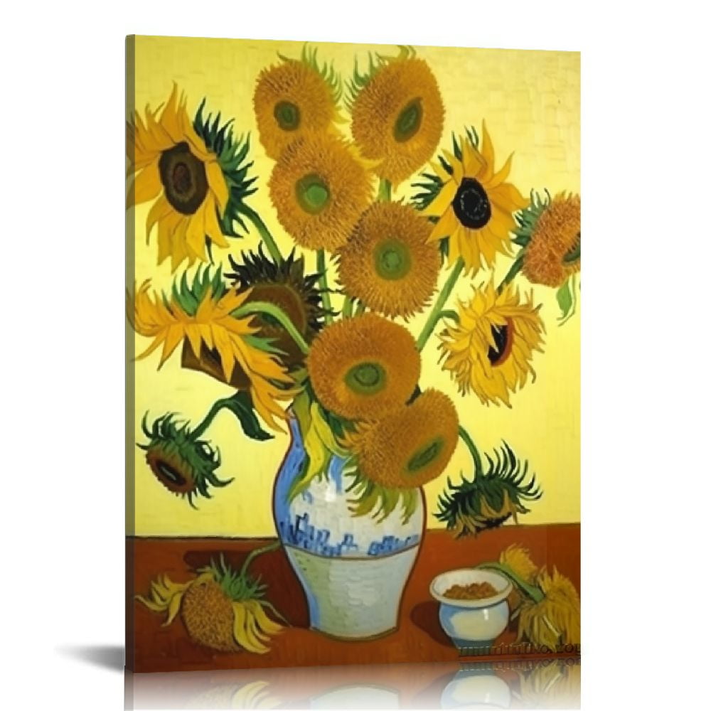 EastSmooth Sunflower and Irises Paintings Reproduction Modern Floral