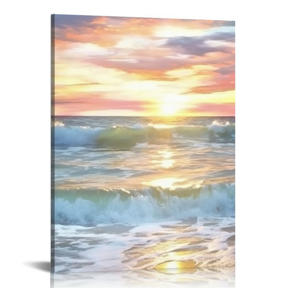 EastSmooth Sunset Ocean Decor Wall Art Beach Nature Landscape Picture ...