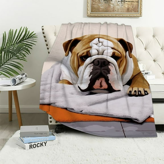 EastSmooth Teddy The English Bulldog Throw Blanket Super Soft Plush Throw Blanket,