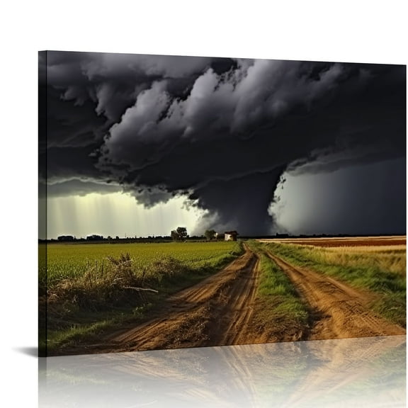 EastSmooth Tornado Lightning Natural Disaster Thunderstorms Poster Canvas Print Wall Art Holiday Gift Bathroom Living Room Bedroom Home Decor