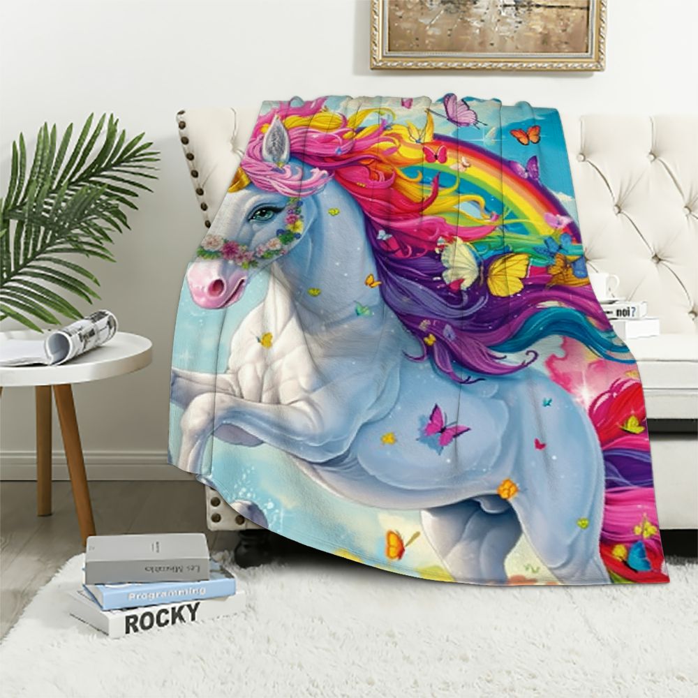Personalized Unicorn Blanket For Girls - Custom Name Plush Fleece Throw 30x40 Inches - View #9