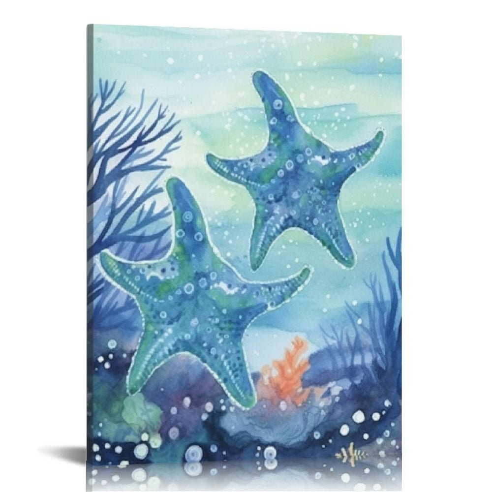 EastSmooth Vintage Ocean Beach Summer Starfish Canvas Wall Art Prints