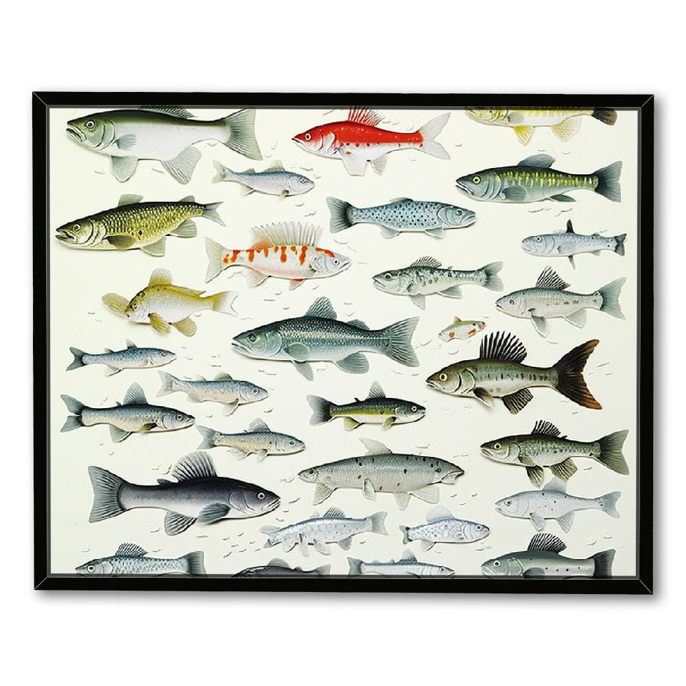 EastSmooth Vintage Rustic Fish Wall Art Decor Poster Print Freshwater
