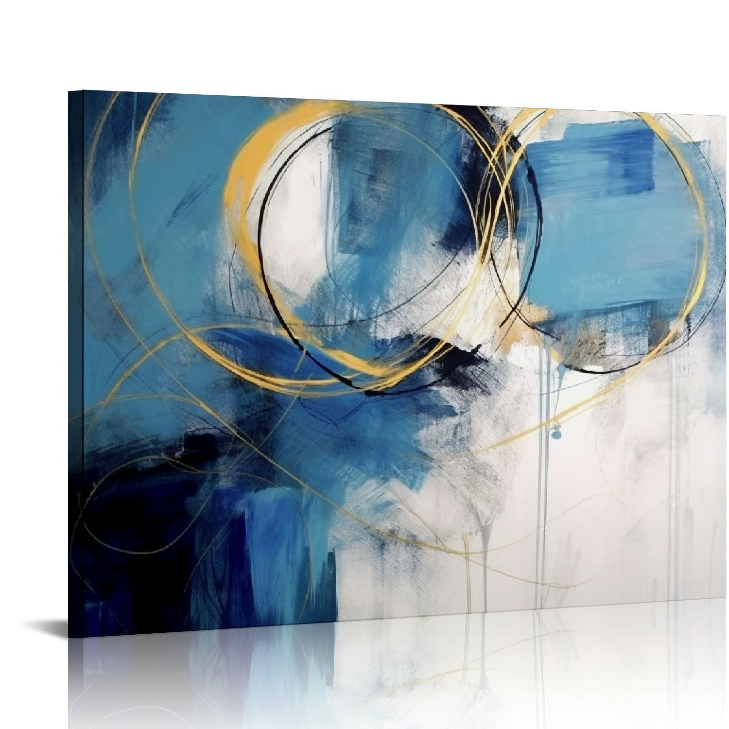 EastSmooth Wall Art Canvas Abstract Art Paintings Blue Fantasy Colorful ...