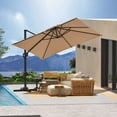 thumbnail image 1 of EastVita 10 Ft Square Patio Umbrella Outdoor Cantilever Umbrella 360 Degree Rotatable UV Protection Roman Umbrella For Pool Patio Garden Tan, 1 of 5