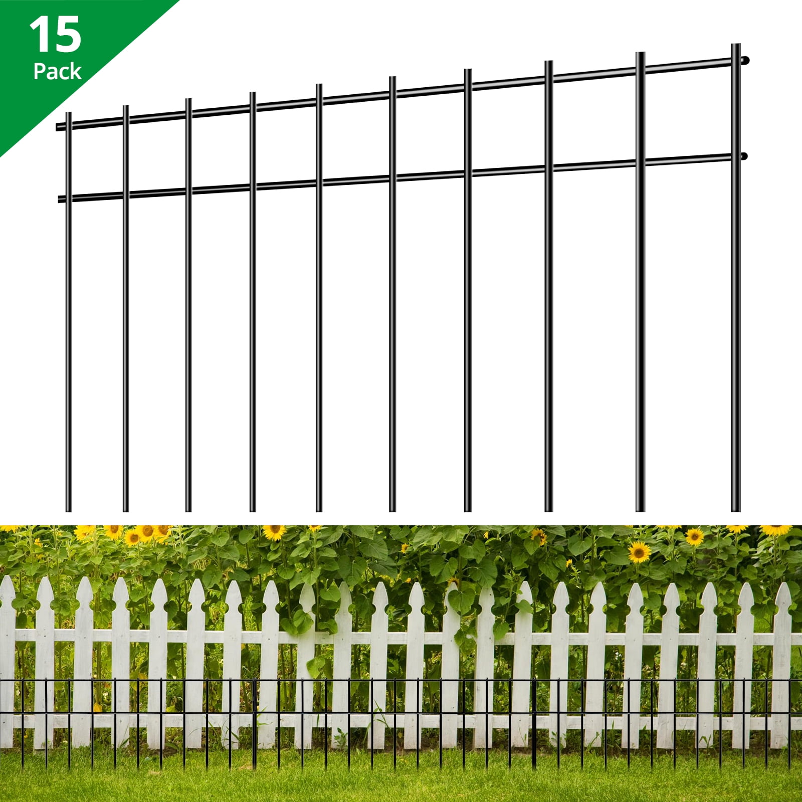 EastVita 10 Pack Animal Barrier Fence, 24x15in No Dig Fence Decorative
