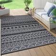 thumbnail image 1 of EastVita 10 X 14 ft Plastic Black and White Rectangular Beach Front Porches Patio Picnic RV Camping Garage Bohemia Area Rug, 1 of 8
