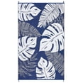 thumbnail image 1 of EastVita 10 X 14 ft Plastic Dark Blue White Rectangular Beach Front Porches Patio Picnic RV Camping Garage Wide Leaves Modern Area Rug, 1 of 8