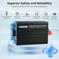 thumbnail image 1 of EastVita 1000W Pure Sine Wave Inverter 12V Dc to 120V Ac Converter with 2 Ac Outlets, 5V/2.1A USB Port, Led Display, Remote Controller, Power Converter, 1 of 7
