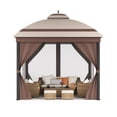 thumbnail image 1 of EastVita 10x10 Ft Outdoor Gazebo Tent with Mosquito Netting Outdoor Canopy Shelter with 110 Square Feet of Shade with Storage Bag, 1 of 8
