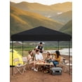 thumbnail image 1 of EastVita 10x10 Pop Up Canopy - Outdoor Canopy Tent with Portable Roller Bag - One Button Push Setup, 3 Adjustable Height, 4 Weight Bags, 8 Stakes & 4 Guy Ropes Included, Black, 1 of 5