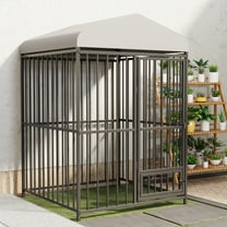 EastVita 10x10x6 FT Outdoor Dog Kennel,Heavy-Duty Enclosures Outside with UV-Resistant Waterproof Roof Cover and Lock,for Medium and Large Dogs,Easy Assembly