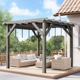 thumbnail image 1 of EastVita 10x12 Ft Outdoor Spruce Wood Wooden Gazebo Pergola with Canopy Installation Kit Quality Support Structure Wind Snow Resistant Modern Outdoor Extendable Pavilion for Decks Porches Vines, 1 of 7