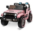 thumbnail image 1 of EastVita 12V Kids Ride on Truck Car,4 Wheeler Electric Vehicles with Remote Control,3 Speeds, LED Lights,Music,MP3,Battery Powered Ride on Toy Ligth pink, 1 of 6