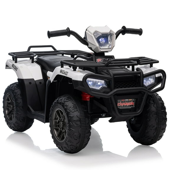 EastVita 12V Kids Ride on ATV, All Terrain Ride on Car for Toddlers, Ride on Electric Vehicle Toys with LED Light, Music, USB, for 3 Age +Child Gift