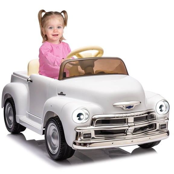 EastVita 12V Ride on Car for Kids Ages 3-5, Battery Powered Ride-on Toys W/Parent Remote, Music Player, 4 Wheel Cushion, Kids Electric Cars with 2 Speed, Dual Doors, Front & Rear Headlights White