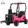 thumbnail image 1 of EastVita 12V Ride on Forklift Car with Tent, Electric Kids Simulate Ride on Car Toys with Remote Control, Liftable Fork and Pallet 2 Speeds Music USB, 1 of 7