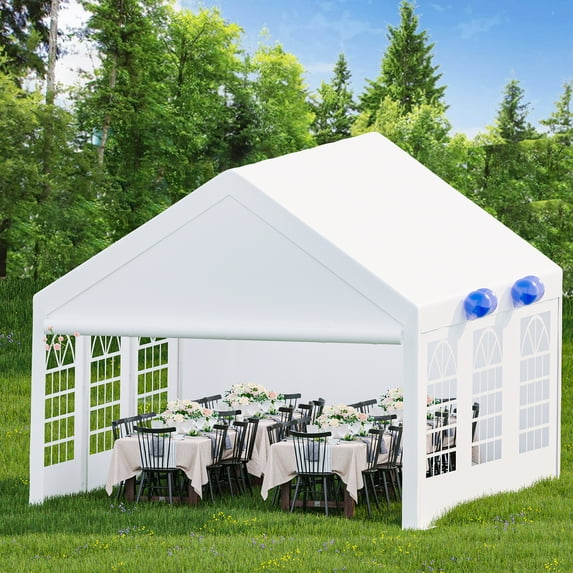 EastVita 13 x 20 FT Tent Summer Sunshade for Outdoor Backyard Party, Wedding Patio Camping Gazebo Shelter Pavilion Wedding BBQ Events Tent with Sidewalls and 3 Storage Bags