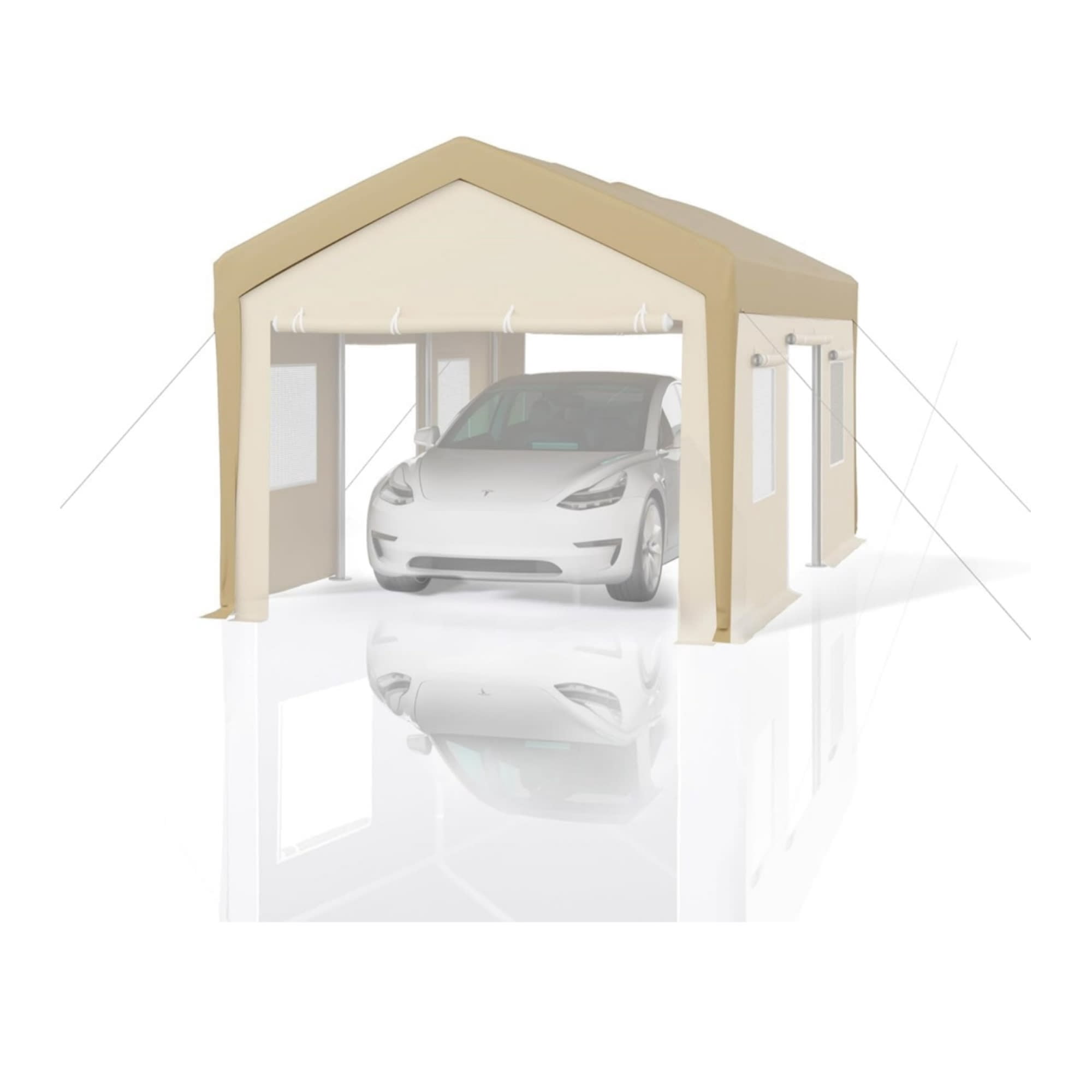 EastVita 13x25 Inch Carport Replacement Canopy Cover – Heavy-Duty 220G Waterproof UV & Wind-Resistant PE Fabric (Yellow)