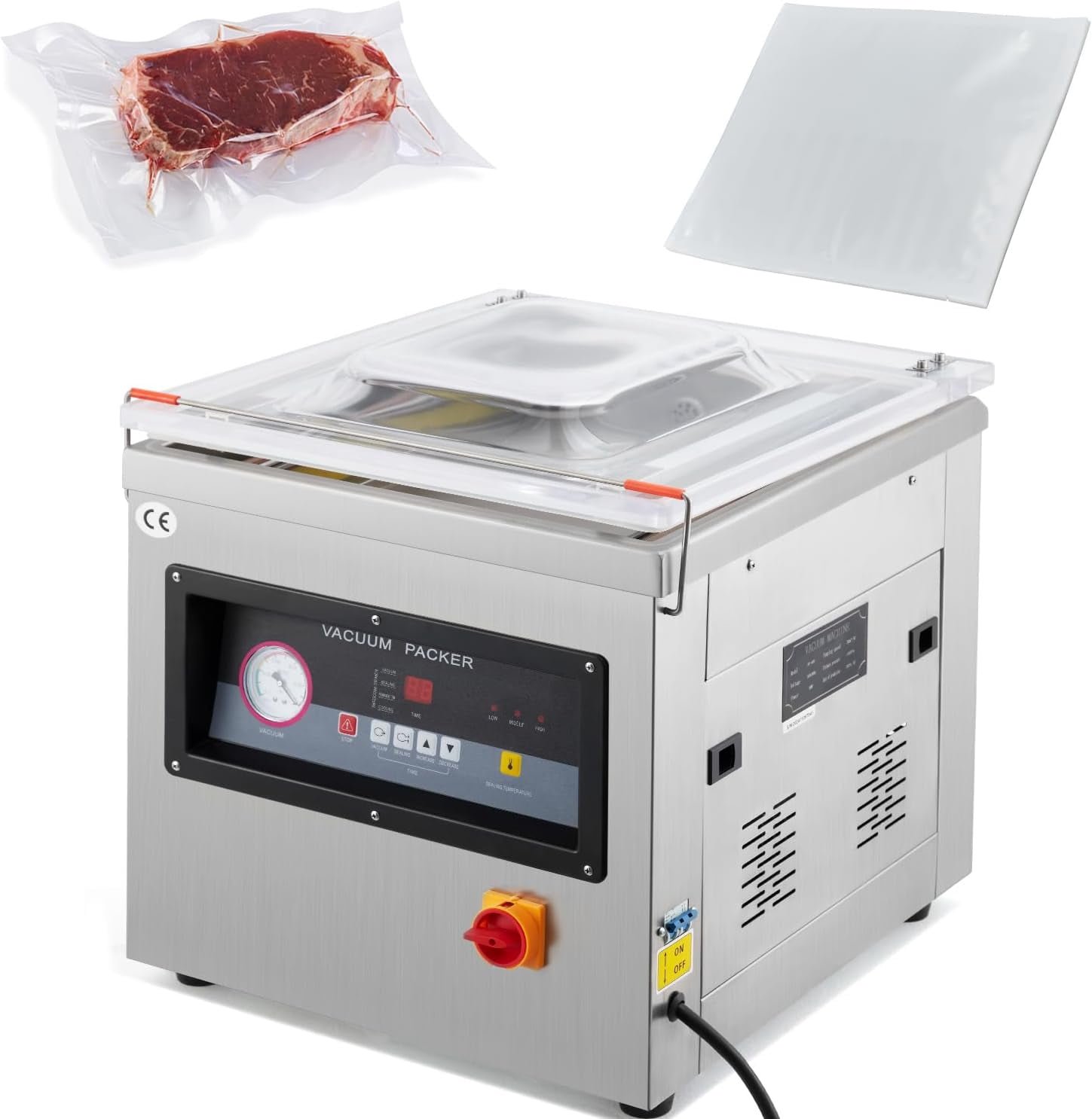EastVita 15.7" 19.8 m³/h Commercial Chamber Vacuum Sealer, 110V Professional Food Vacuum Sealer with Chamber, Perfect for Food Preservation Home Kitchen Use