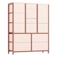 thumbnail image 1 of EastVita 15 Drawers Dresser,Tall Dressers and Chests of Drawers,Storage Shelf Organizer,Sturdy Metal Frame,Wood Tabletop,Pink, 1 of 7