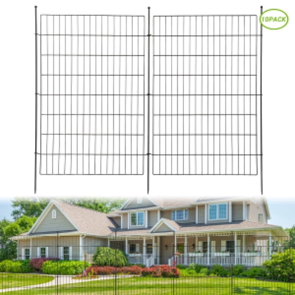 EastVita No Dig Decorative Garden Fence , Rustproof Metal Wire Panel Animal Barrier for Outdoor Yard, Patio, Temporary Dog Fence