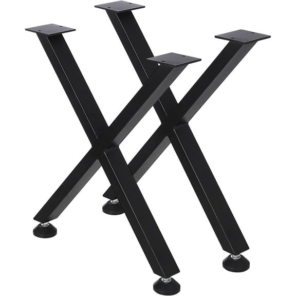 EastVita 19 Inch Heavy-Duty Metal Table Legs,Square Tube X-Shape Style 1,Coffee Table Desk Legs,Set of 2,16 Inches